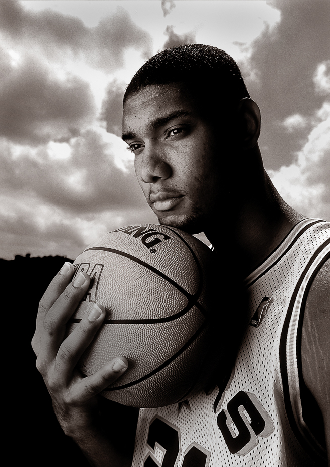 Tim Duncan, photographed for the Sporting News on June 27, 1997. ©Robert Seale/The Sporting News